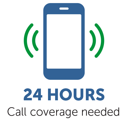 24 hours call coverage needed icon