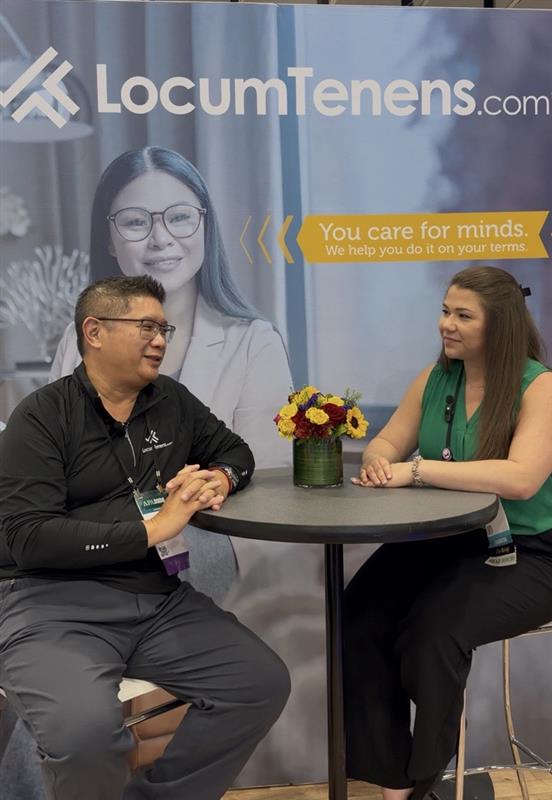 Sitting down with Dr. Wong at the 2026 APA LocumTenens.com booth
